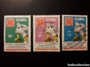 Selos: COLOMBIA YVERT 636 + A-481/2 SERIE CTA USADA Y NUEVA *** 1968 CONGRESO EUCARÍSTICO PEDIDO MÍNIMO 3€